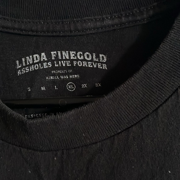 LINDA FINEGOLD A$$HOLES LIVE FOREVER Size XL Black Graphic Tee - Dead Inside - Picture 5 of 6